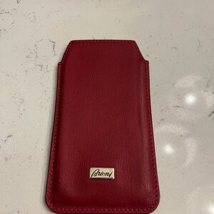 Brioni Scarlet Leather business card holder